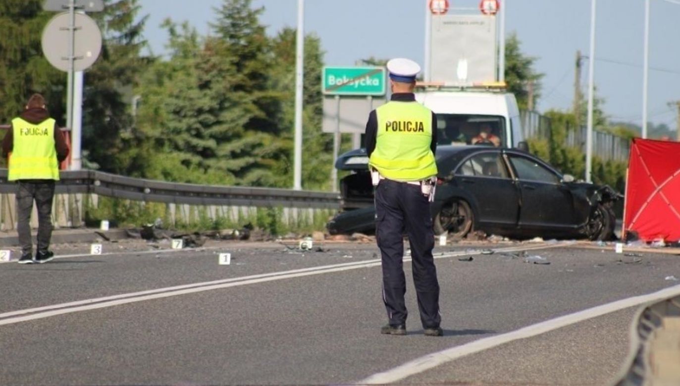 Makabryczny wypadek na drodze krajowej nr 9 w miejscowości Boksycka (fot. Polska Press)