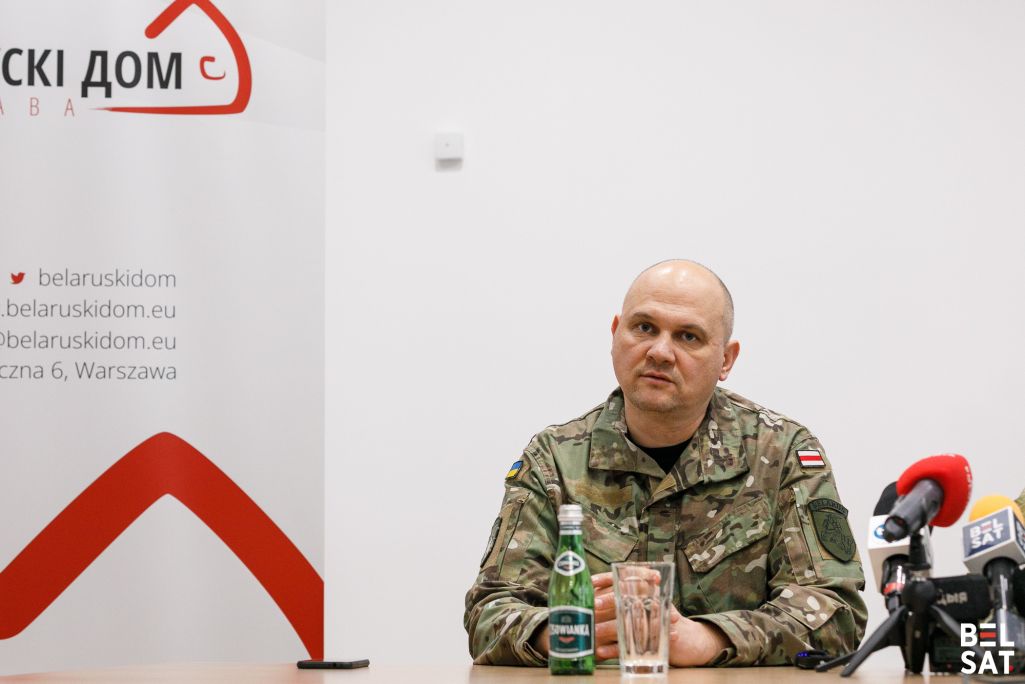 Прадстаўнік Аб'яднанага пераходнага кабінету ў абароне і нацыянальнай бяспецы Вадзім Кабанчук. Варшава, Польшча. 2 лютага 2024 года. Фота: Таццяна Верамеева / Белсат