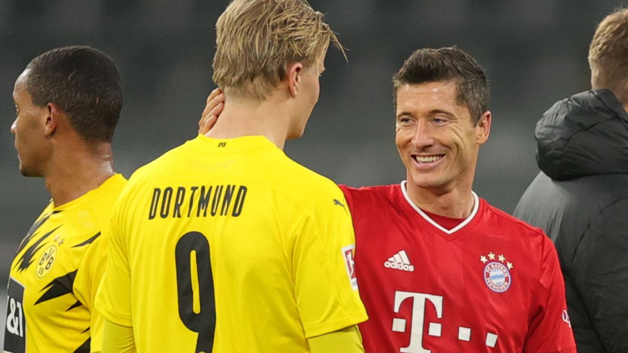 Erling Haaland i Robert Lewandowski (fot. Getty Images)