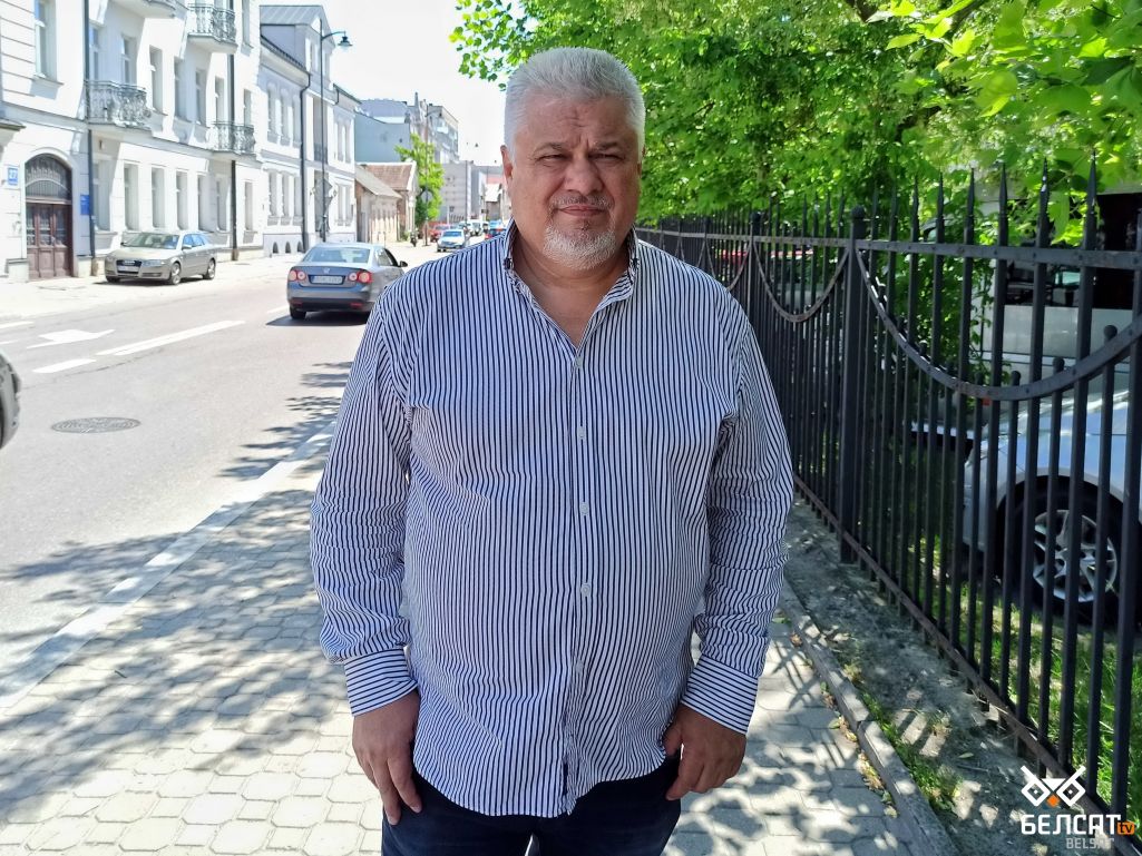 Сустаршыня партыі БХД Георгій Дзмітрук. Беласток. 11 чэрвеня 2022 года. (Фота: Белсат)