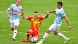 Strzelec pierwszego gola, Petteri Forsell (fot. PAP/Andrzej Lange)