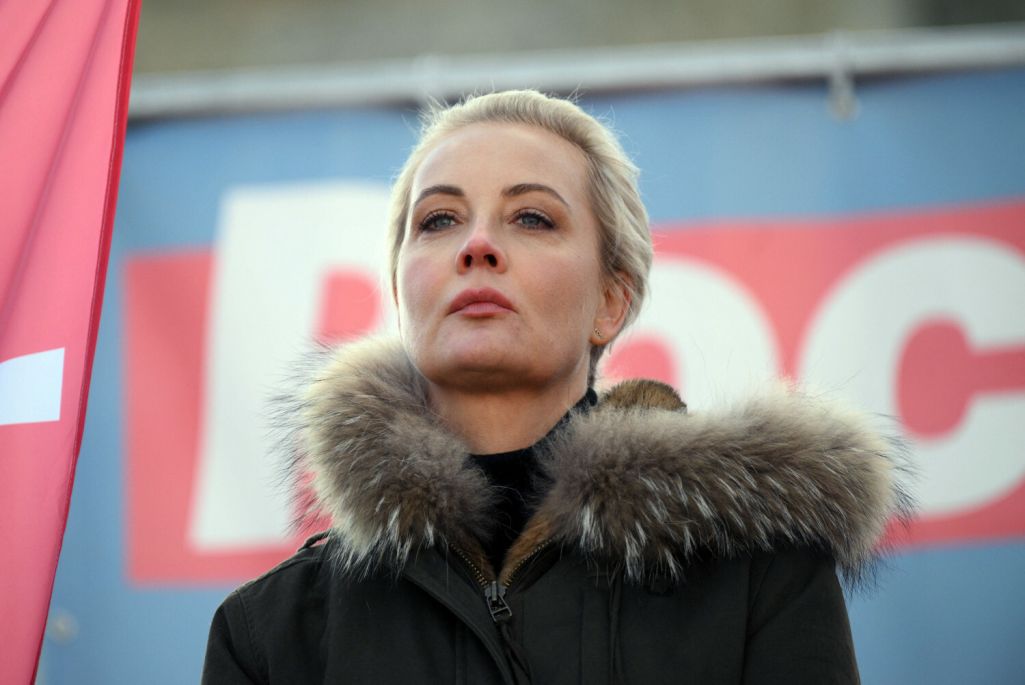 Удава Аляксея Навальнага Юлія Навальная ўдзельнічае ў маршы расейскай апазіцыі ў Берліне, Нямеччына. 1 сакавіка 2025 года. Фота: Ralf Hirschberger / AFP / East News