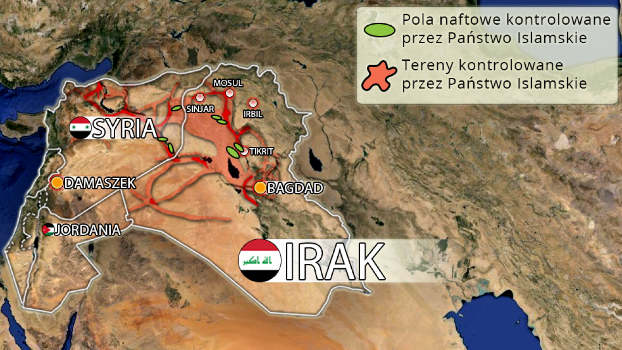 Państwo Islamskie kontroluje znaczną część Iraku i Syrii (graf. tvp.info/google.maps.pl) Państwo Islamskie kontroluje znaczną część Iraku i Syrii (graf. tvp.info/google.maps.pl)