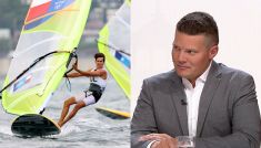 Piotr Kula tłumaczy wyścig Piotra Myszki (fot. Getty/TVP)