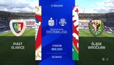 Piast Gliwice – Śląsk Wrocław. PKO BP Ekstraklasa, 2. kolejka (fot. TVP SPORT)