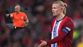 Szymon Marciniak i Erling Haaland (fot. Getty)