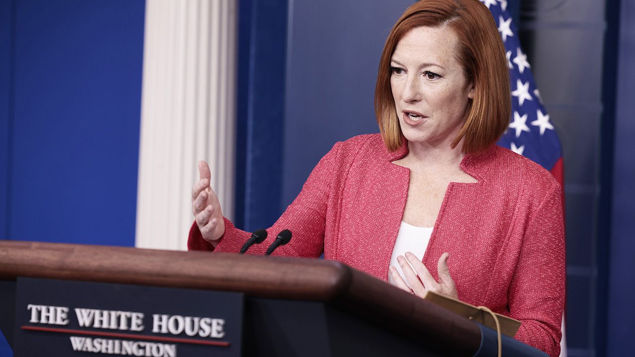 Jen Psaki stanowczo odpowiedziała na rosyjskie żądania wobec Ukrainy (fot. Anna Moneymaker/Getty Images) Jen Psaki stanowczo odpowiedziała na rosyjskie żądania wobec Ukrainy (fot. Anna Moneymaker/Getty Images)