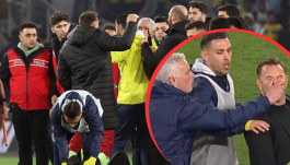 Jose Mourinho i zamieszanie po meczu (fot. Getty/X)