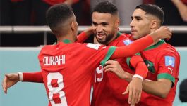 Piłkarze reprezentacji Maroko (fot. PAP/EPA)