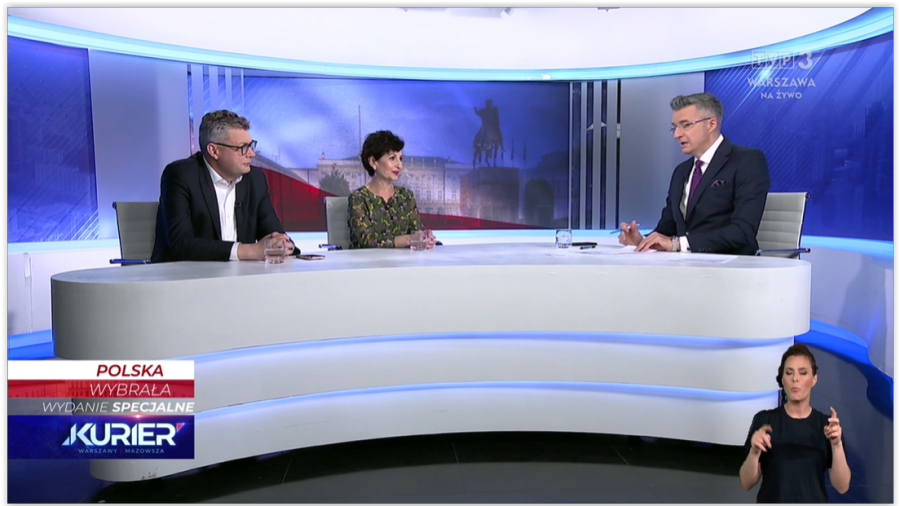 Wieczór wyborczy w TVP3 Warszawa / fot. TVP3 Warszawa