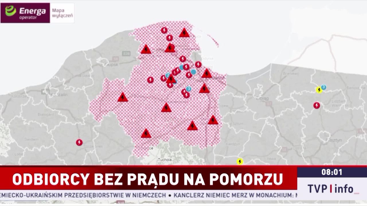 Przerwa w dostawie prądu na Pomorzu