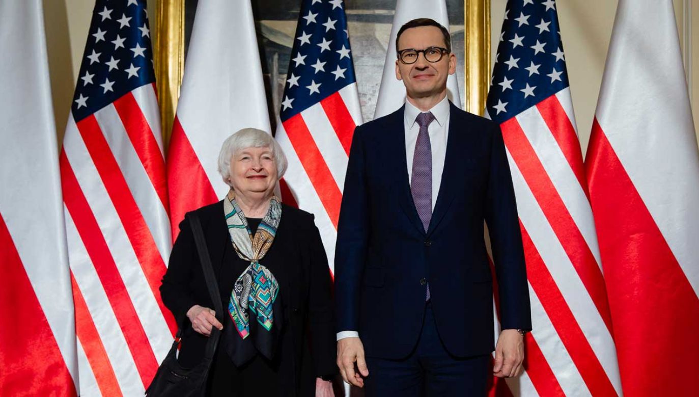 Sekretarz Skarbu USA Janet Yellen i premier Mateusz Morawiecki (fot. KPRM)