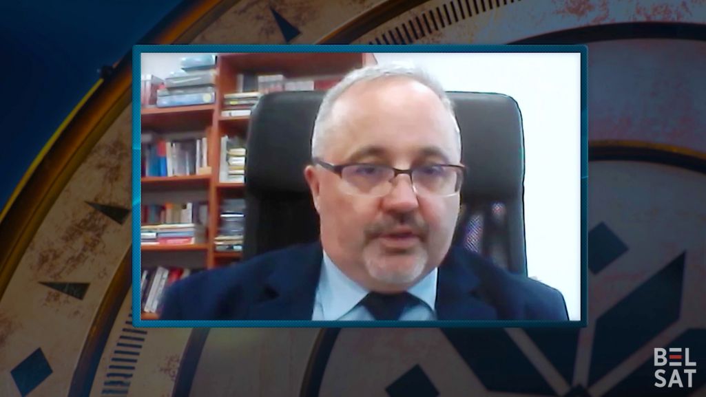 Доктар палітычных навук Пётр Гантарчык (Польшча), гісторык, былы віцэ-дырэктар Люстрацыйнага бюро польскага Інстытуту нацыянальнай памяці. Фота: кадр з праграмы «Intermarium»