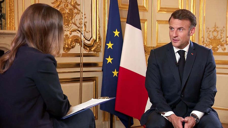 Prezydent Francji Emmanuel Macron (fot. TVP Info)