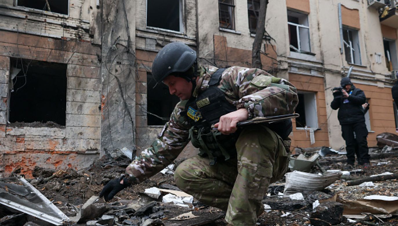 Pociski Rosjan trafiły w centralną część Charkowa (fot. Getty Images)