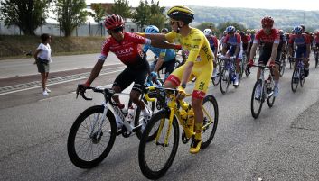 Nairo Quintana i Tadej Pogacar (Fot. PAP)