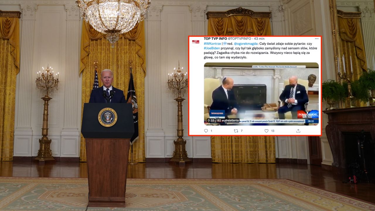 Prezydent USA Joe Biden zasnął? (fot. EPA/Stefani Reynolds /PAP, twitter.com/TOPTVPINFO) Prezydent USA Joe Biden zasnął? (fot. EPA/Stefani Reynolds /PAP, twitter.com/TOPTVPINFO)